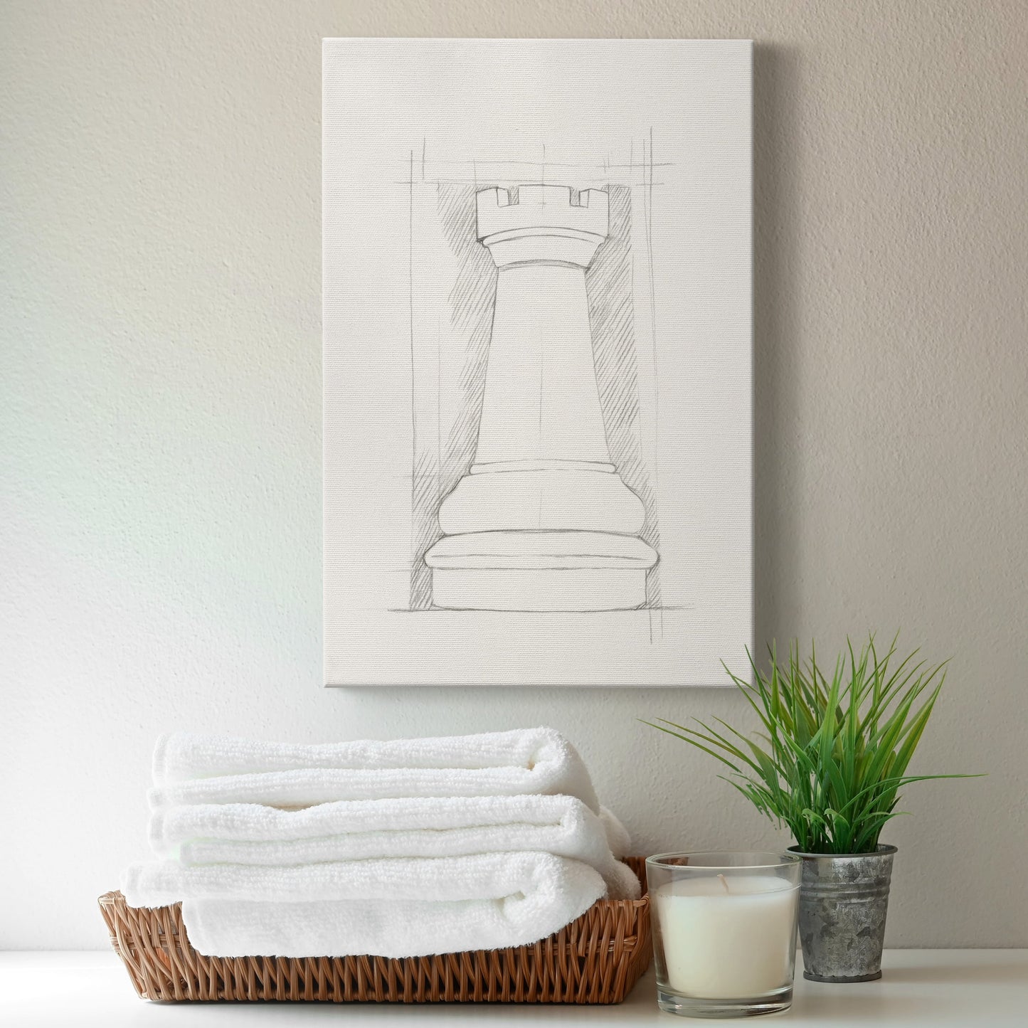 Chess Set Sketch IV Premium Gallery Wrapped Canvas - Ready to Hang