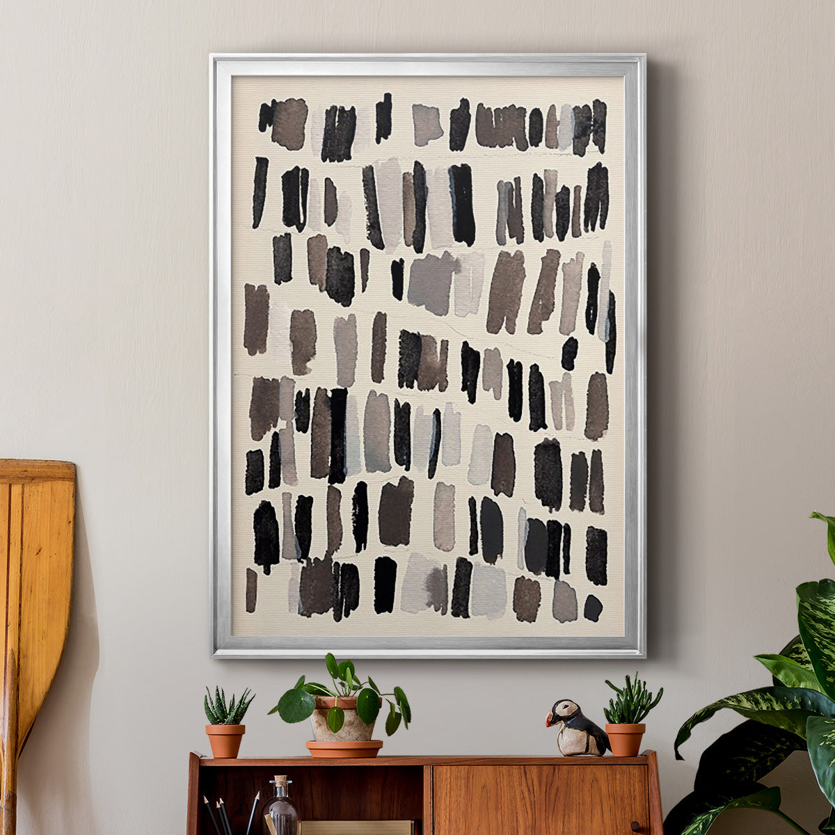 Chalk and Flint III - Modern Framed Canvas Print