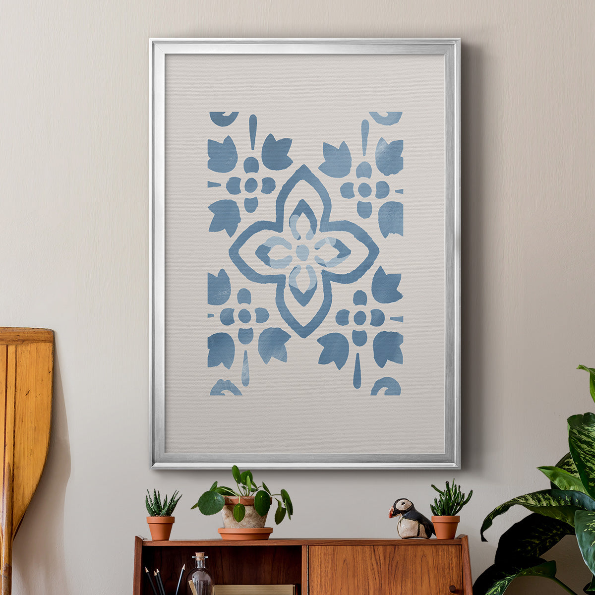 Monochrome Terra Mesa Tile I - Modern Framed Canvas Print