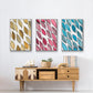 Patterned Leaf Shapes I - Framed Premium Gallery Wrapped Canvas L Frame 3 Piece Set - Ready to Hang