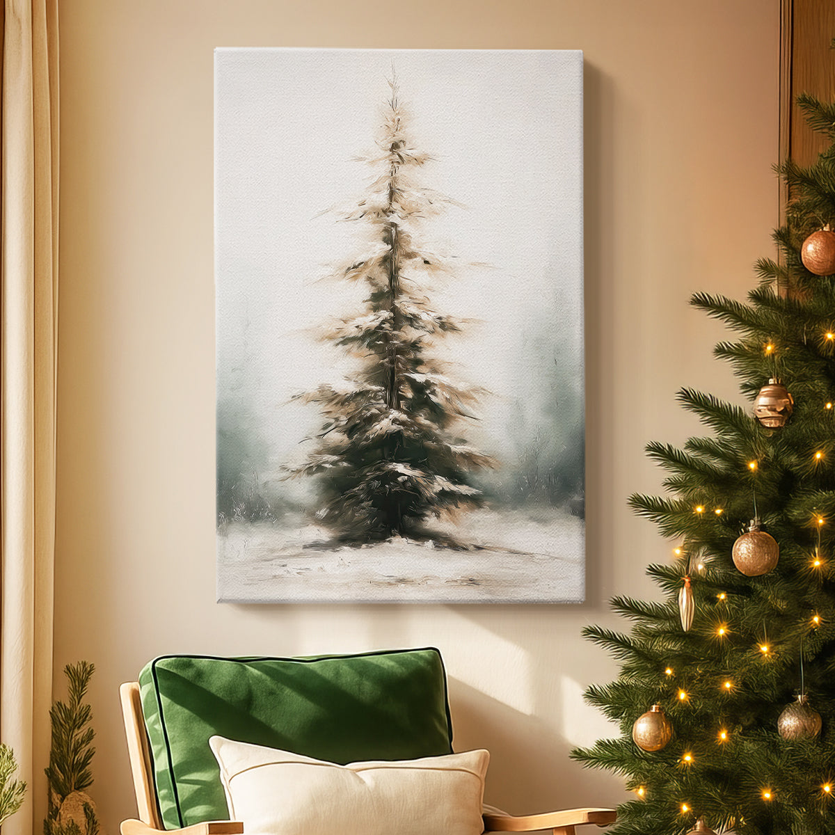 Night of Pearled Fir - Canvas Art Print