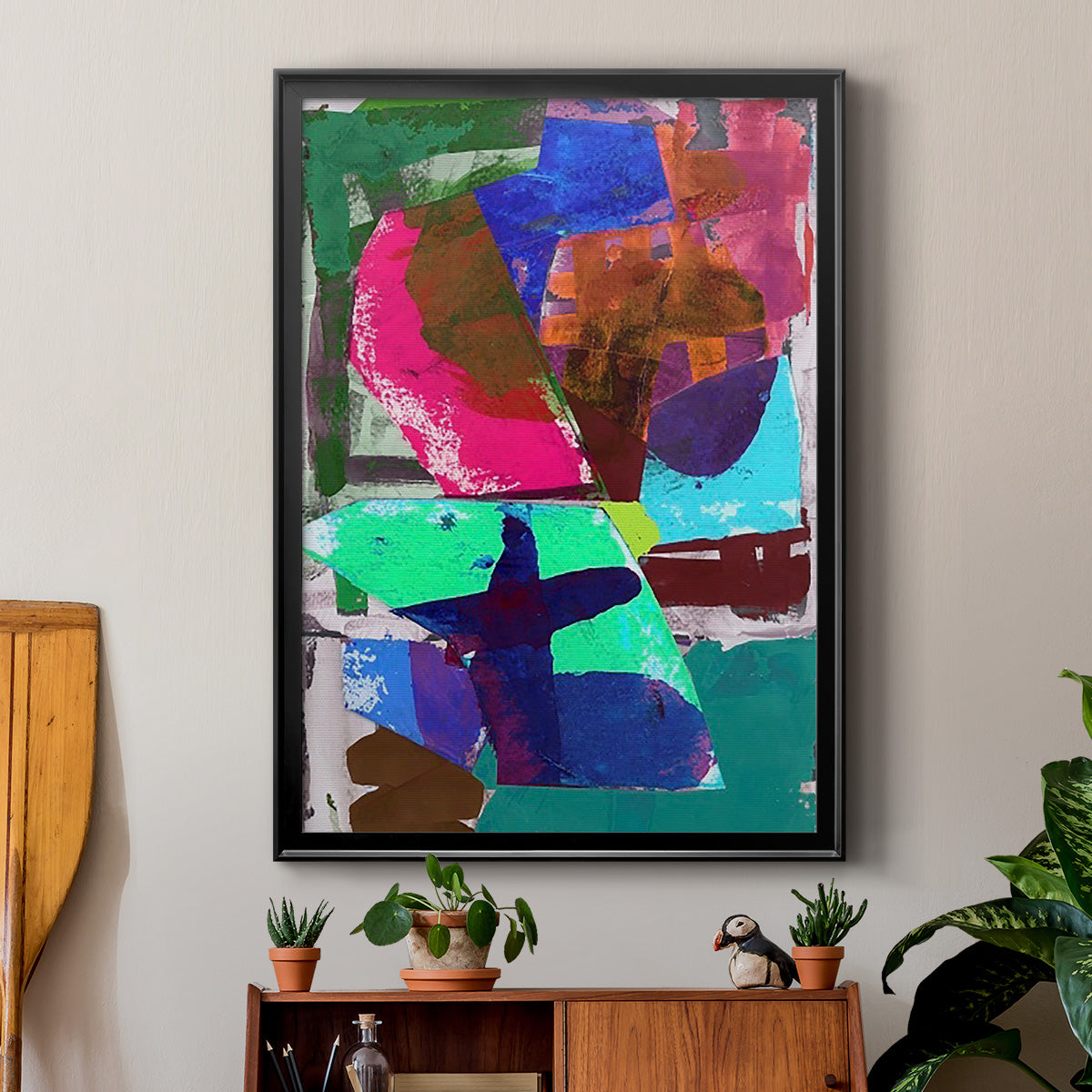 Brights Strokes III - Modern Framed Canvas Print
