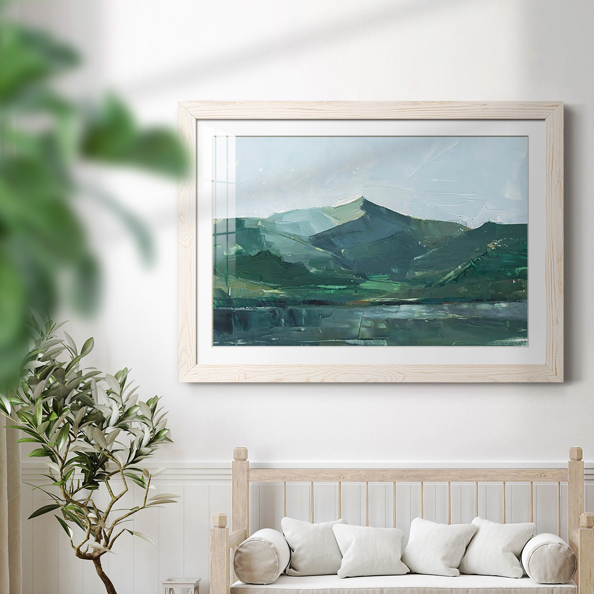 Green Grey Mountains I - Barnwood Framed Art Print