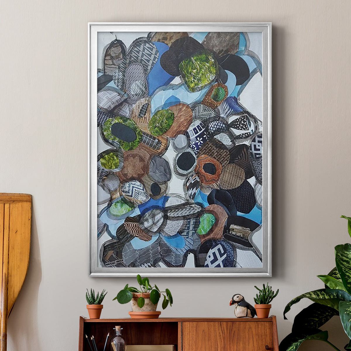 Catalina Island Blue Glass - Modern Framed Canvas Print