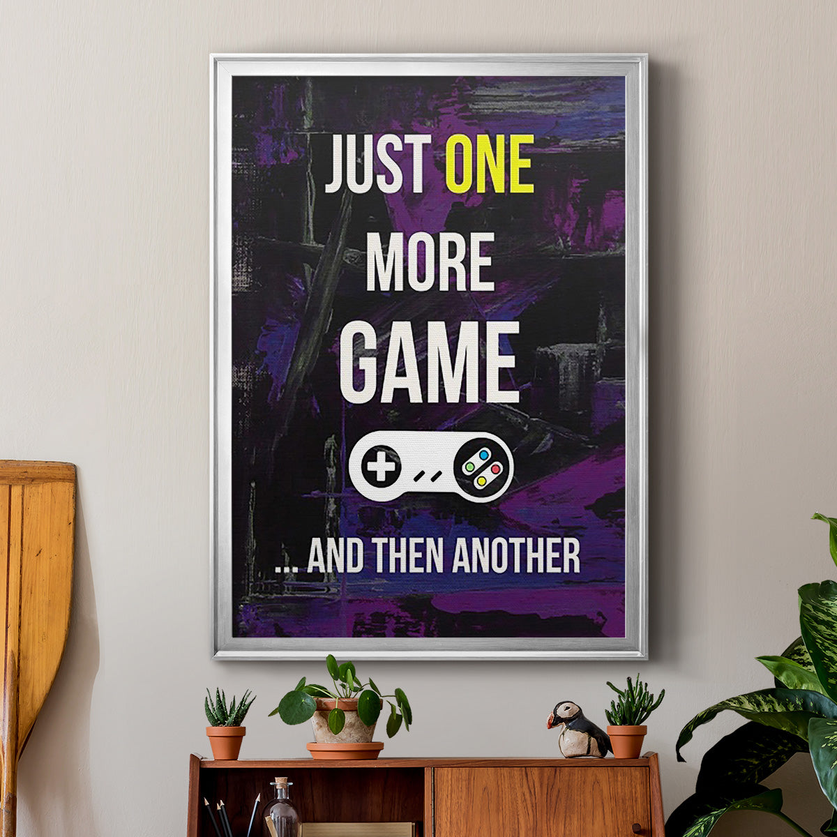 Gamer at Play II - Modern Framed Canvas Print