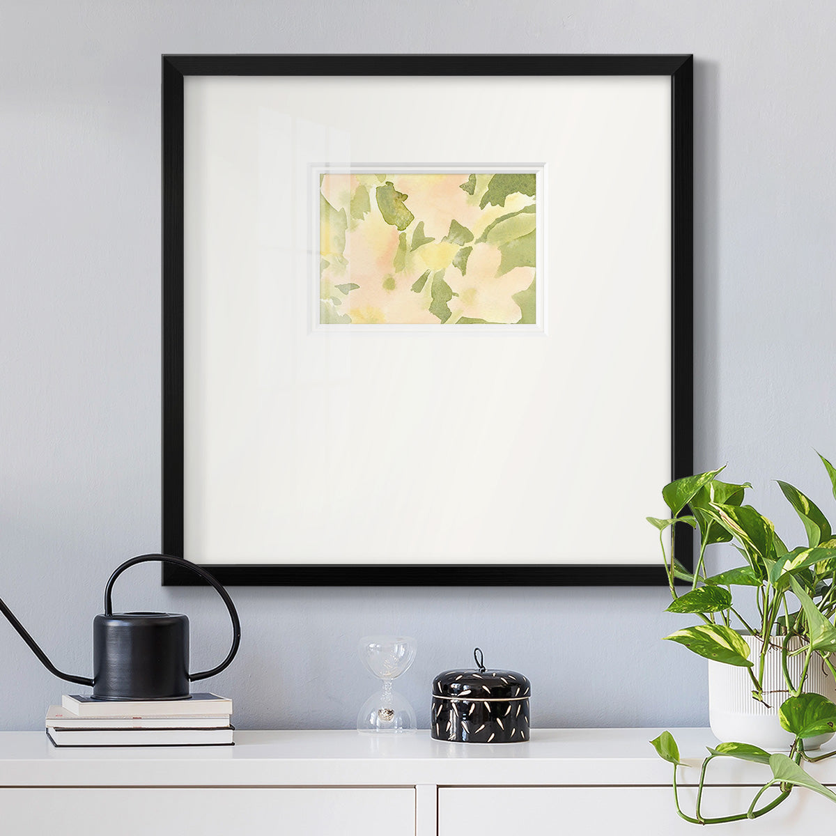 Verdant Floral Abstract I Premium Framed Print Double Matboard