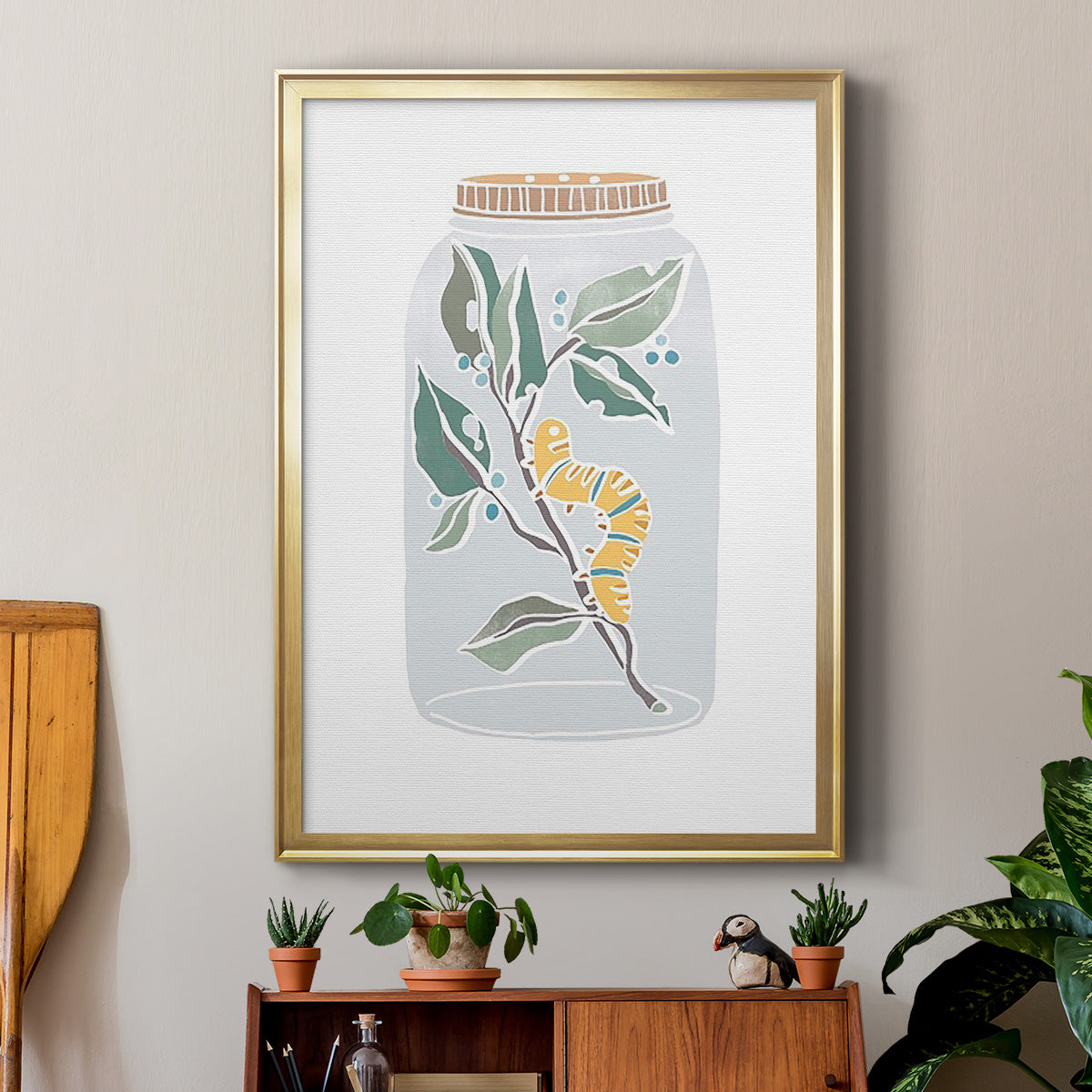 Nature Jar I - Modern Framed Canvas Print