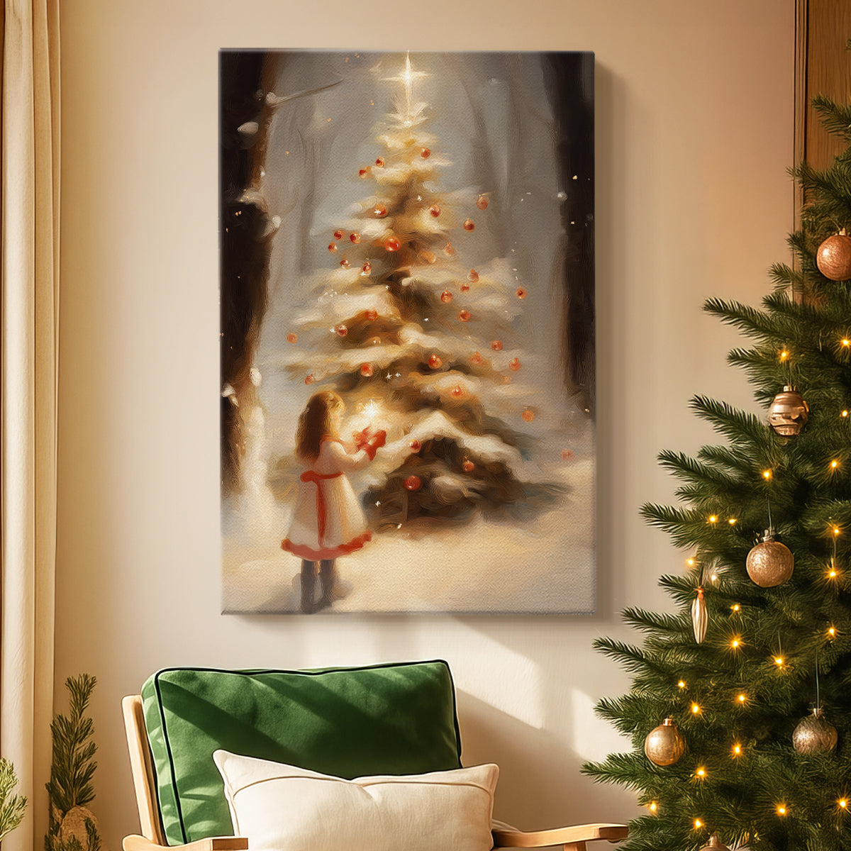 Amber Nativity Lane - Canvas Art Print