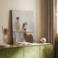 Canvas art print of a seaside composition with soft waves and gentle motion styled in a home decor setting.