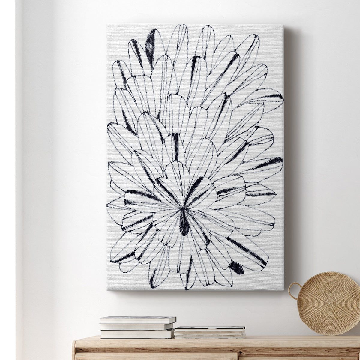 Monochrome Kaleidoscope I Premium Gallery Wrapped Canvas - Ready to Hang