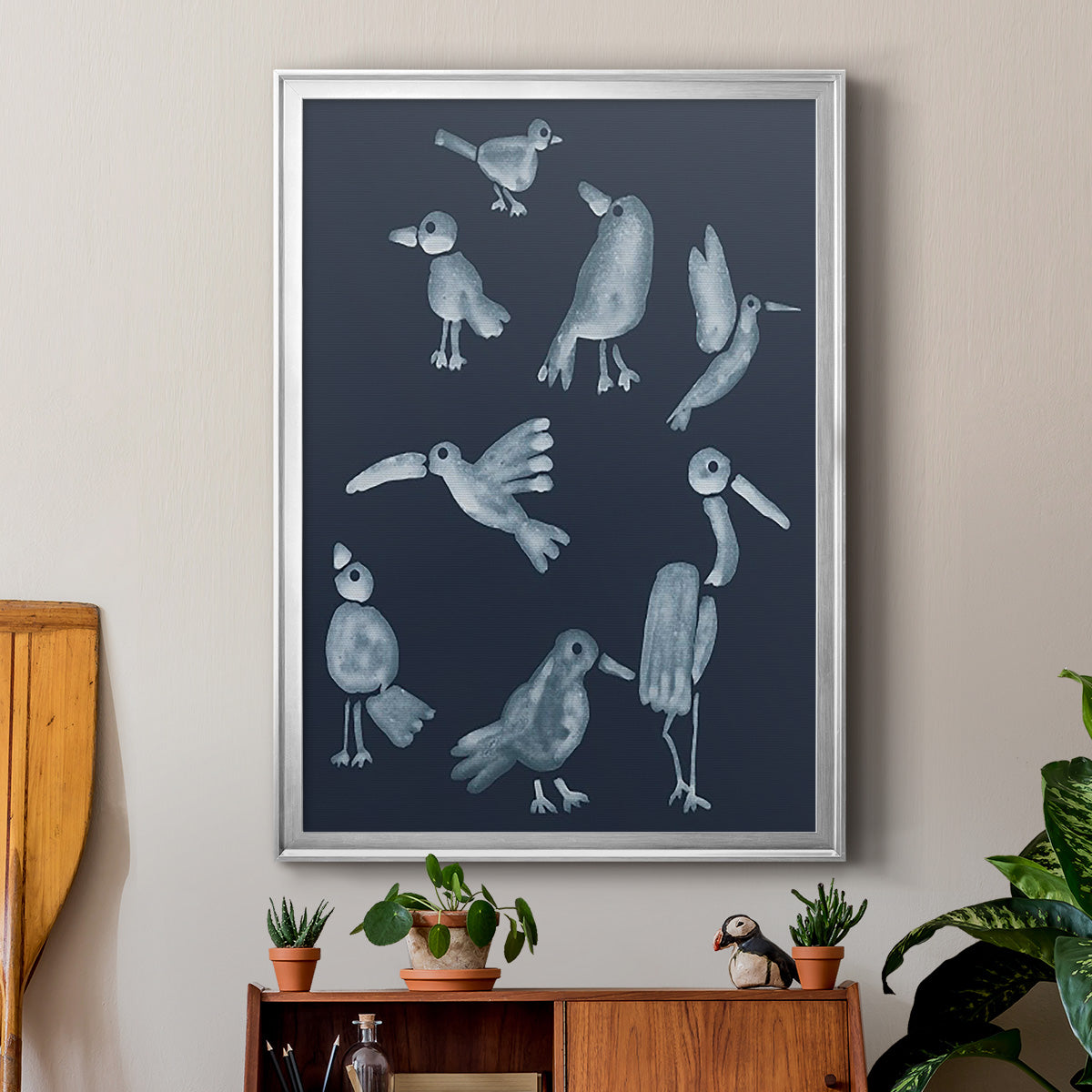 Flock II - Modern Framed Canvas Print