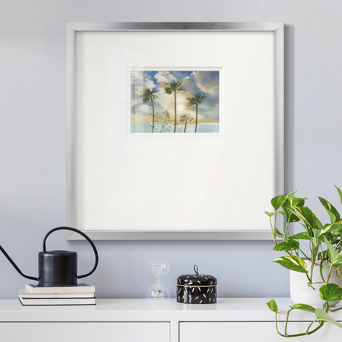 Palms in the Wind Premium Framed Print Double Matboard