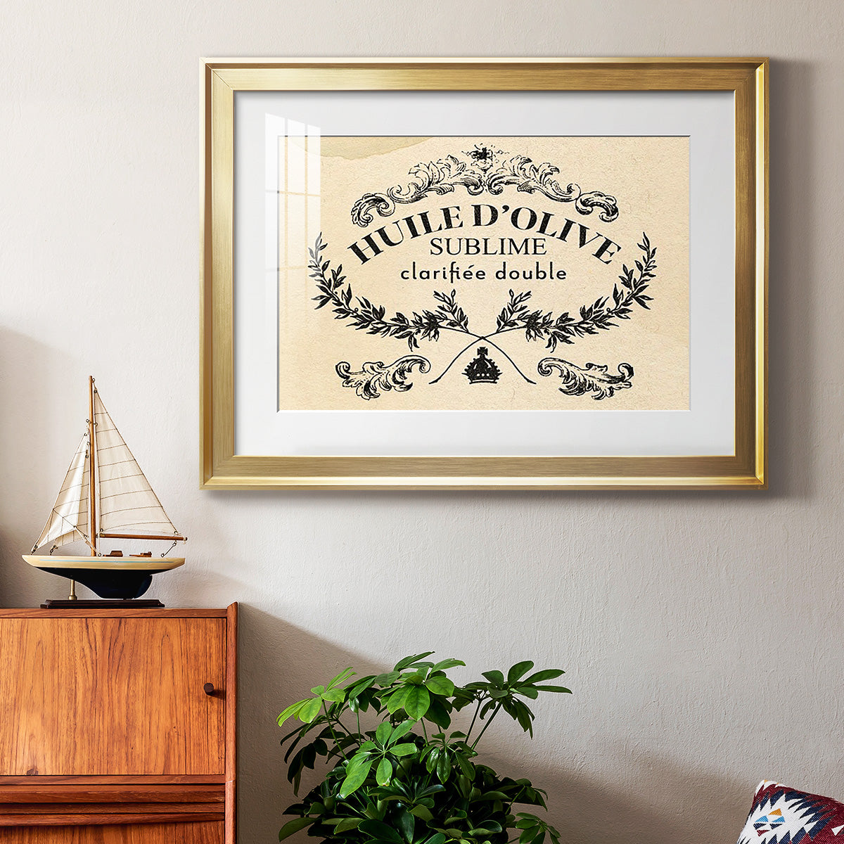 Antique French Label IV - Modern Framed Art Print