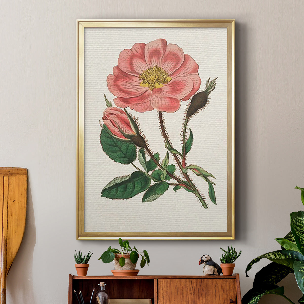 Pink Floral Mix IX - Modern Framed Canvas Print