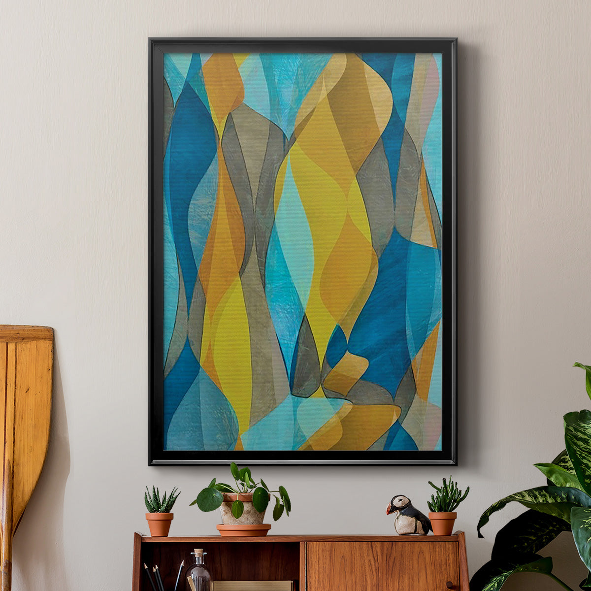 Colorful Cascade II - Modern Framed Canvas Print