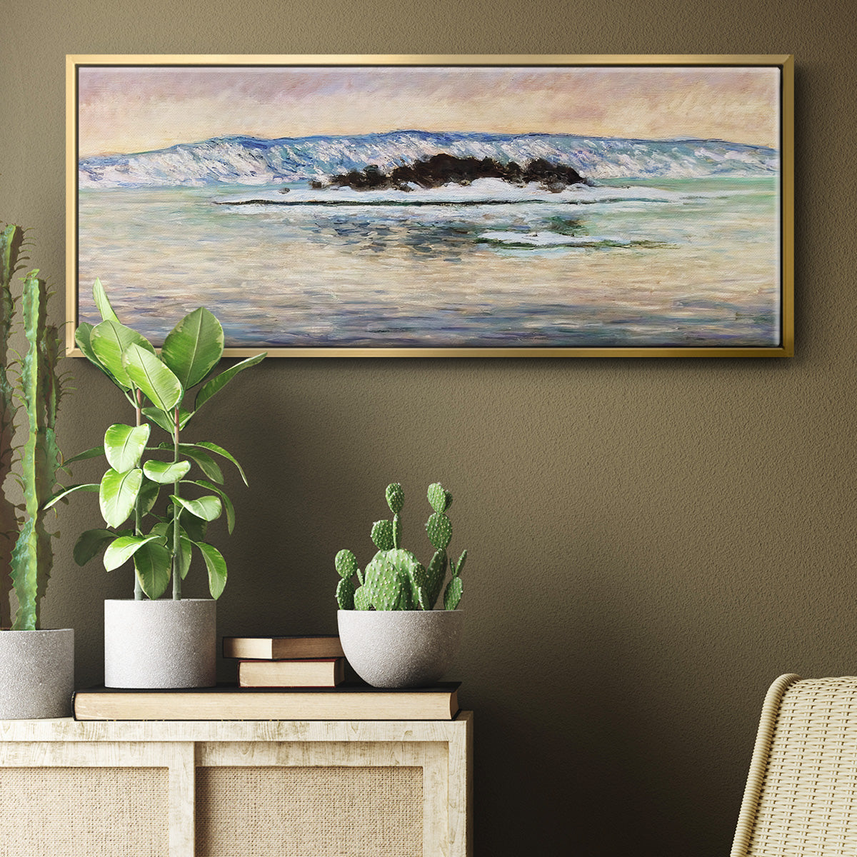 The Fjord, Near Christiania, 1893 - Floater Framed Canvas Print