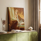 Canvas art print of a Romantic composition with delicate detail and warm tones styled in a home decor setting.