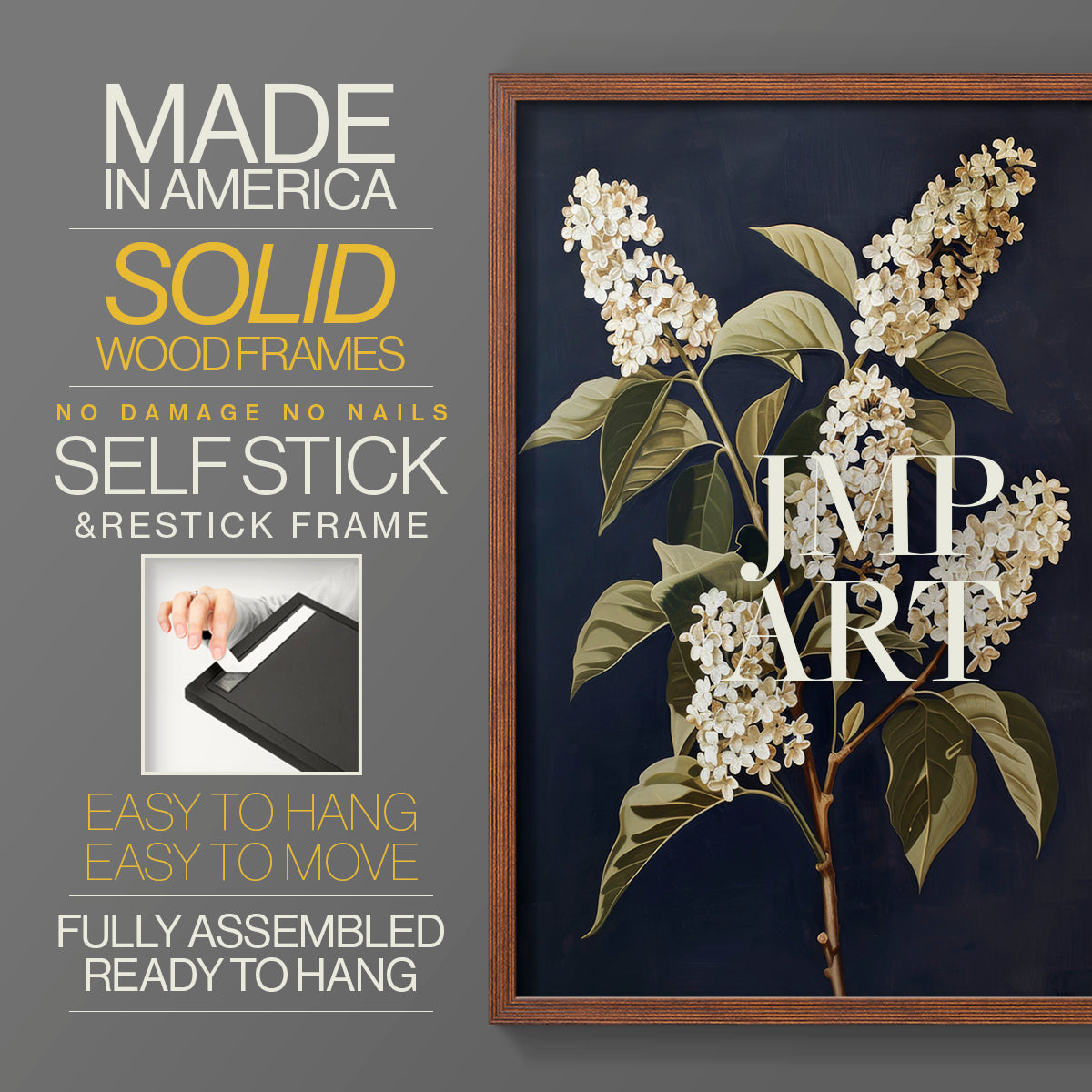 Floral Study Series LII - Restickable Framed Art Set