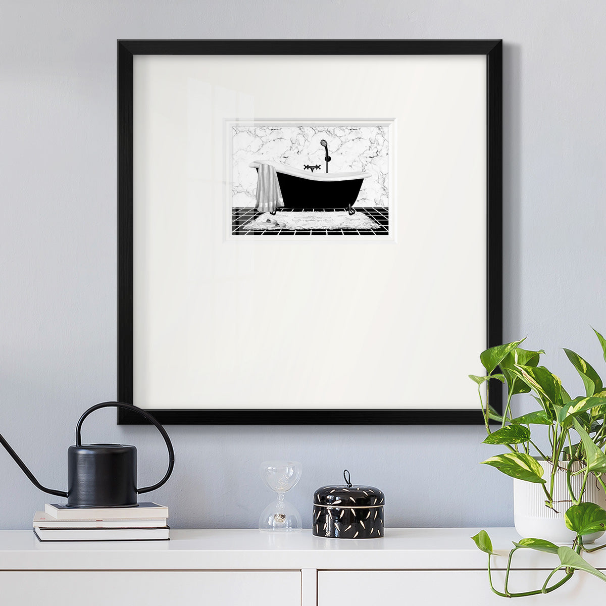 Modern Bath I Premium Framed Print Double Matboard