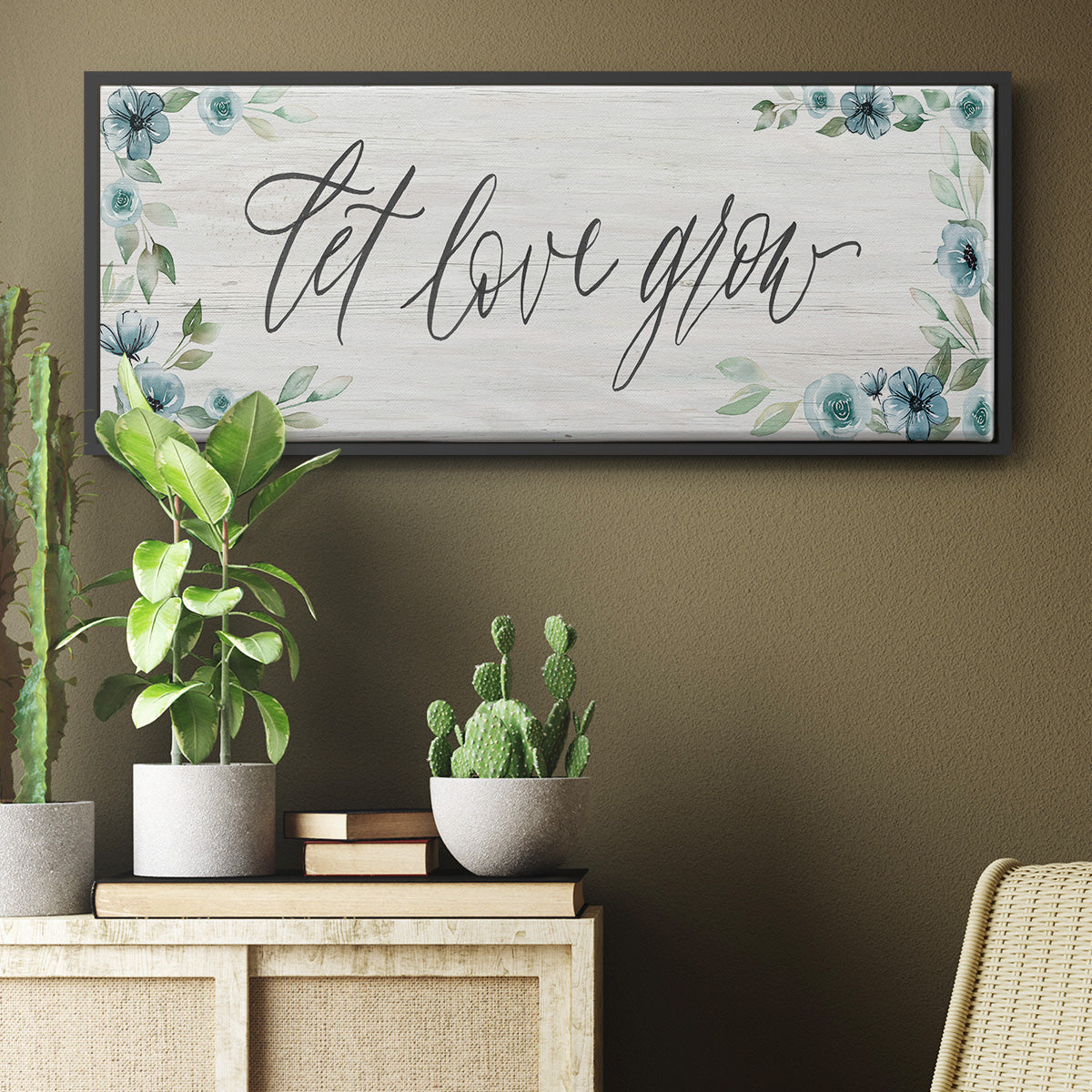 Let Love Grow - Floater Framed Canvas Print