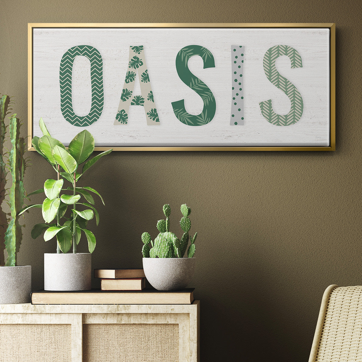 Oasis Cabana - Floater Framed Canvas Print