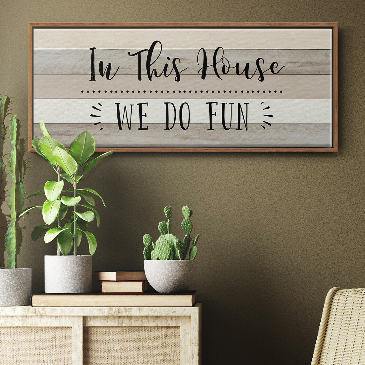 We Do Fun - Floater Framed Canvas Print