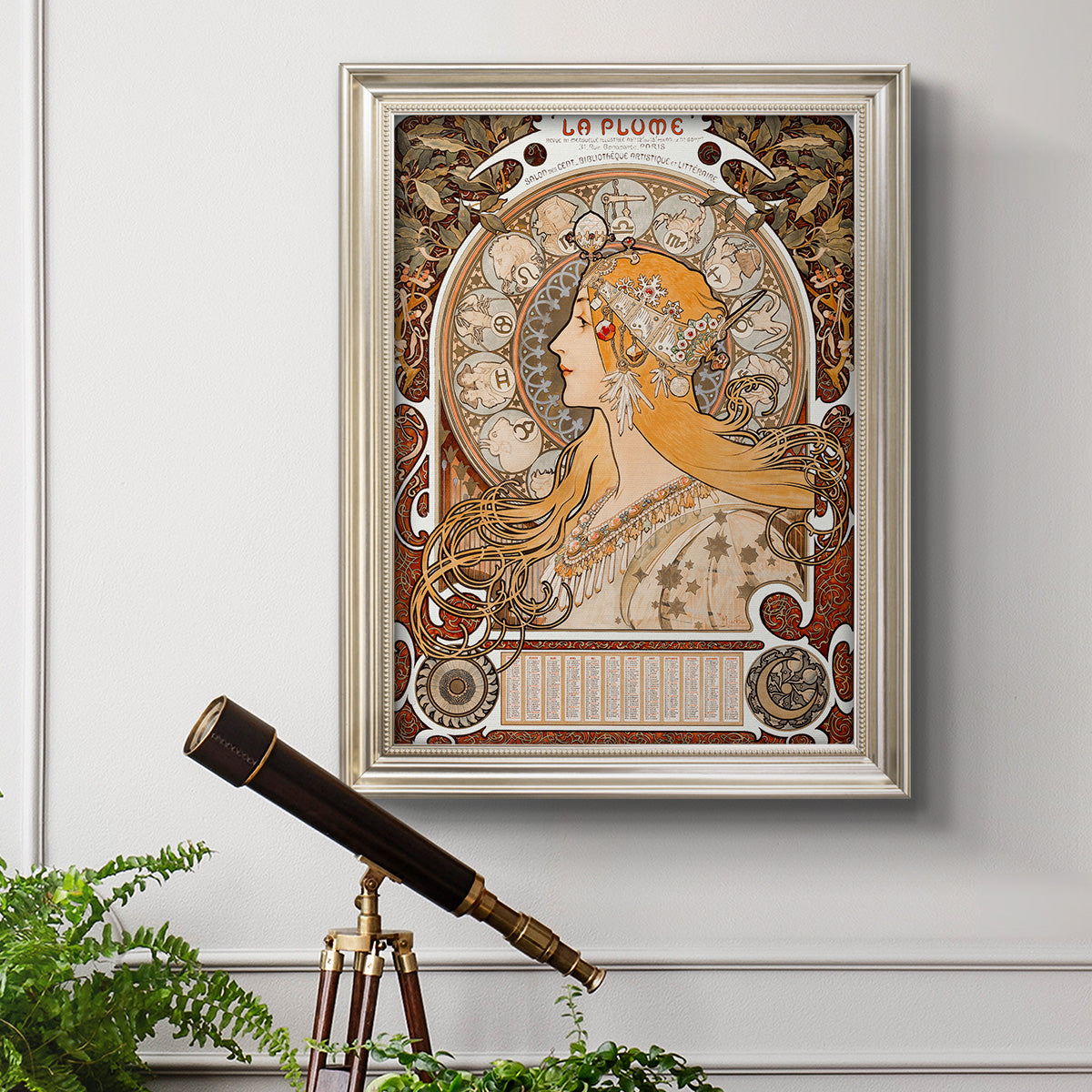 Zodiaque (La Plume) - Ornate Framed Canvas Print