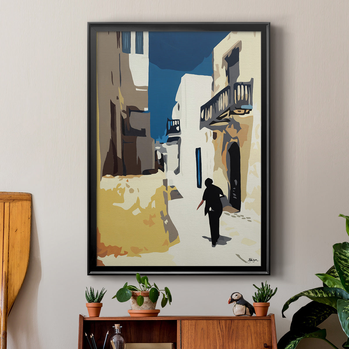 Mykonos 3 - Modern Framed Canvas Print