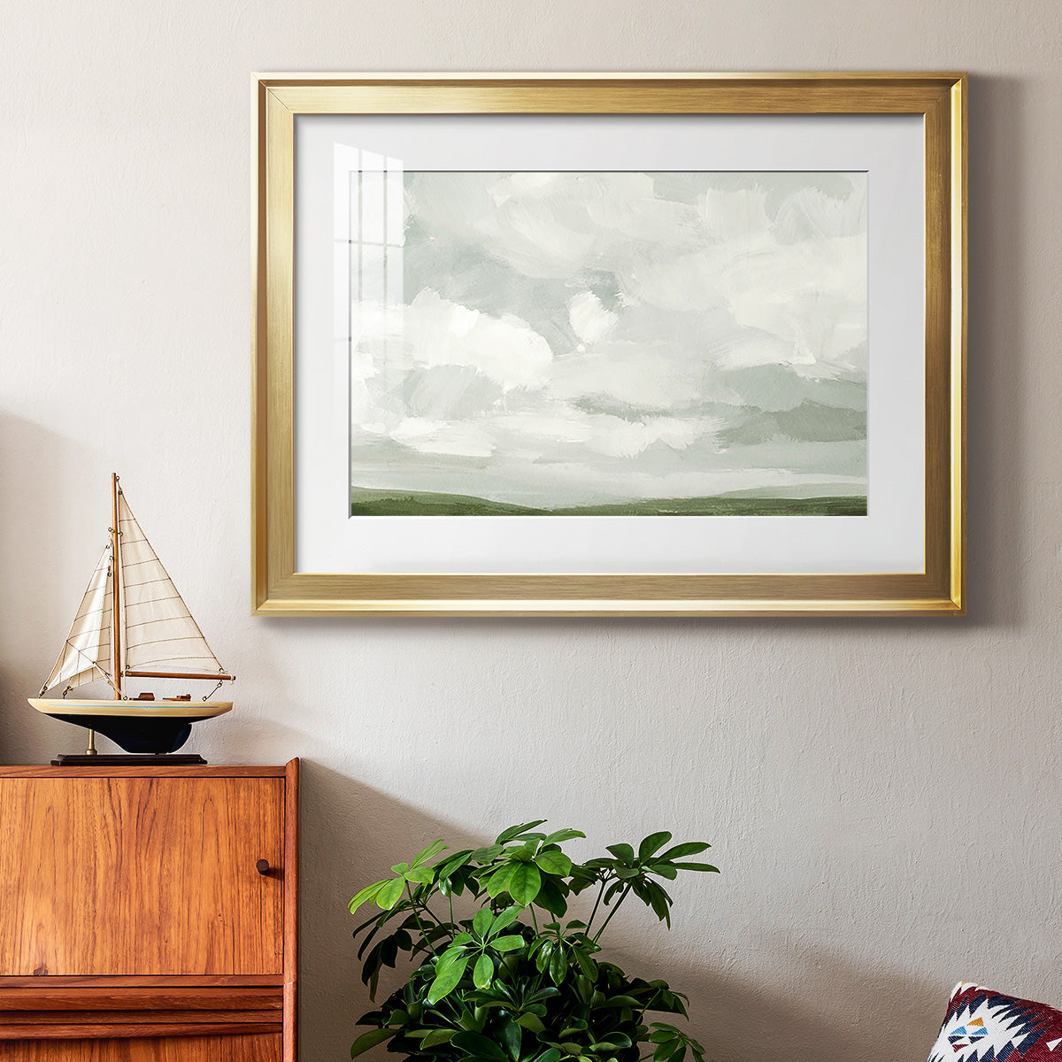 Gray Stone Sky IV Premium Framed Print - Ready to Hang