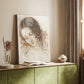 Canvas art print of a refined sketch with gentle contours and light detail styled in a home decor setting.