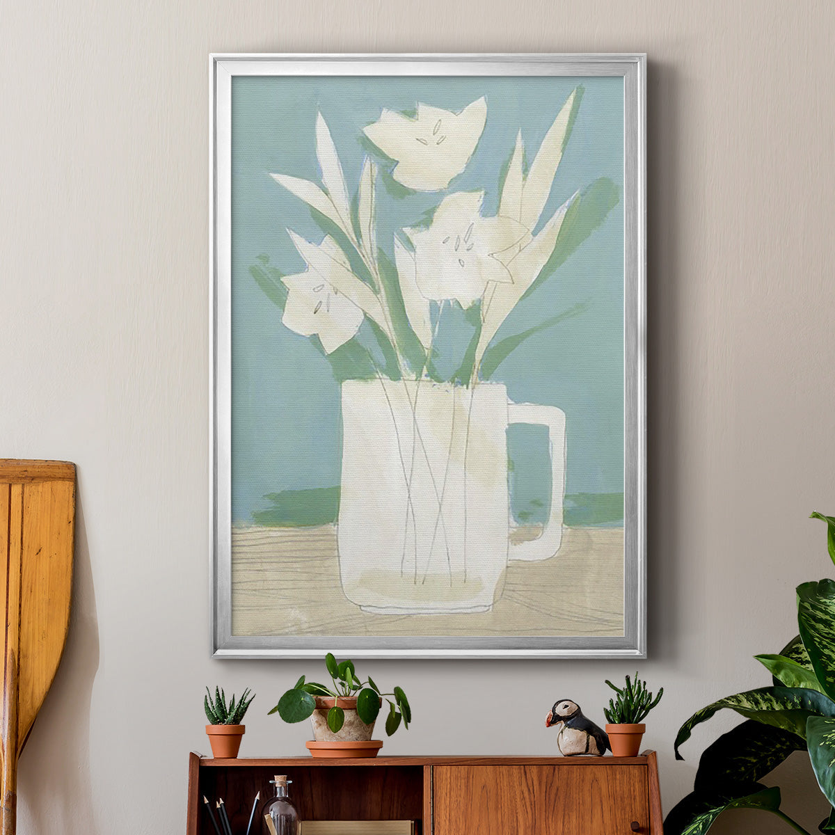 Muted Spring Arrangement III - Modern Framed Canvas Print