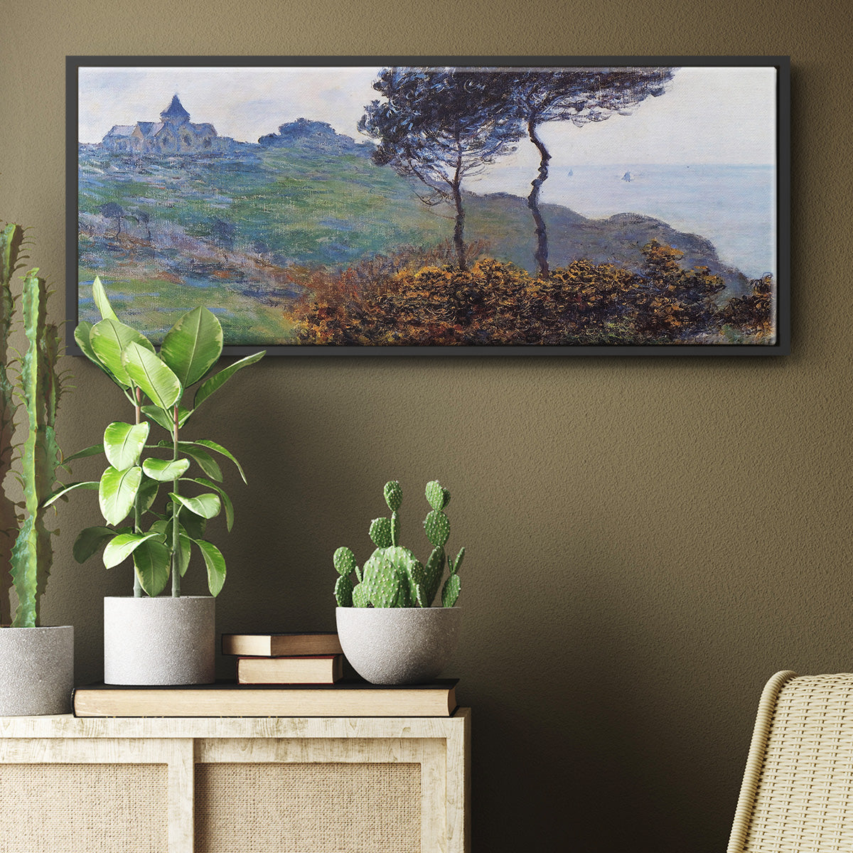 The Church at Varengaville, Grey Weather, 1882 - Floater Framed Canvas Print