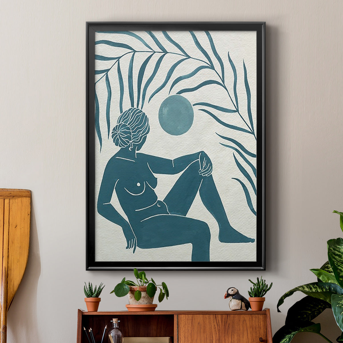 Moon Gazer I - Modern Framed Canvas Print