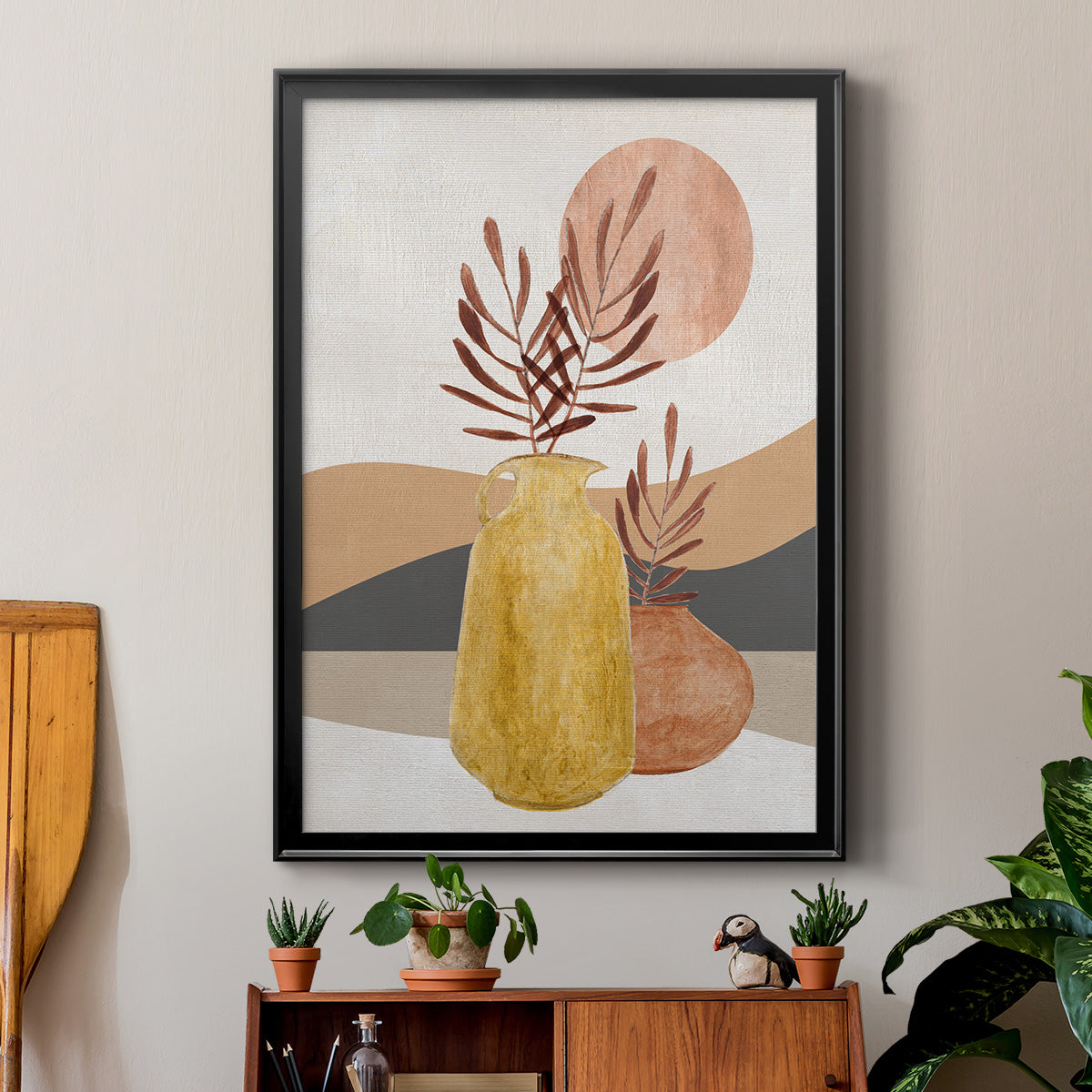 Adobe Moon I - Modern Framed Canvas Print