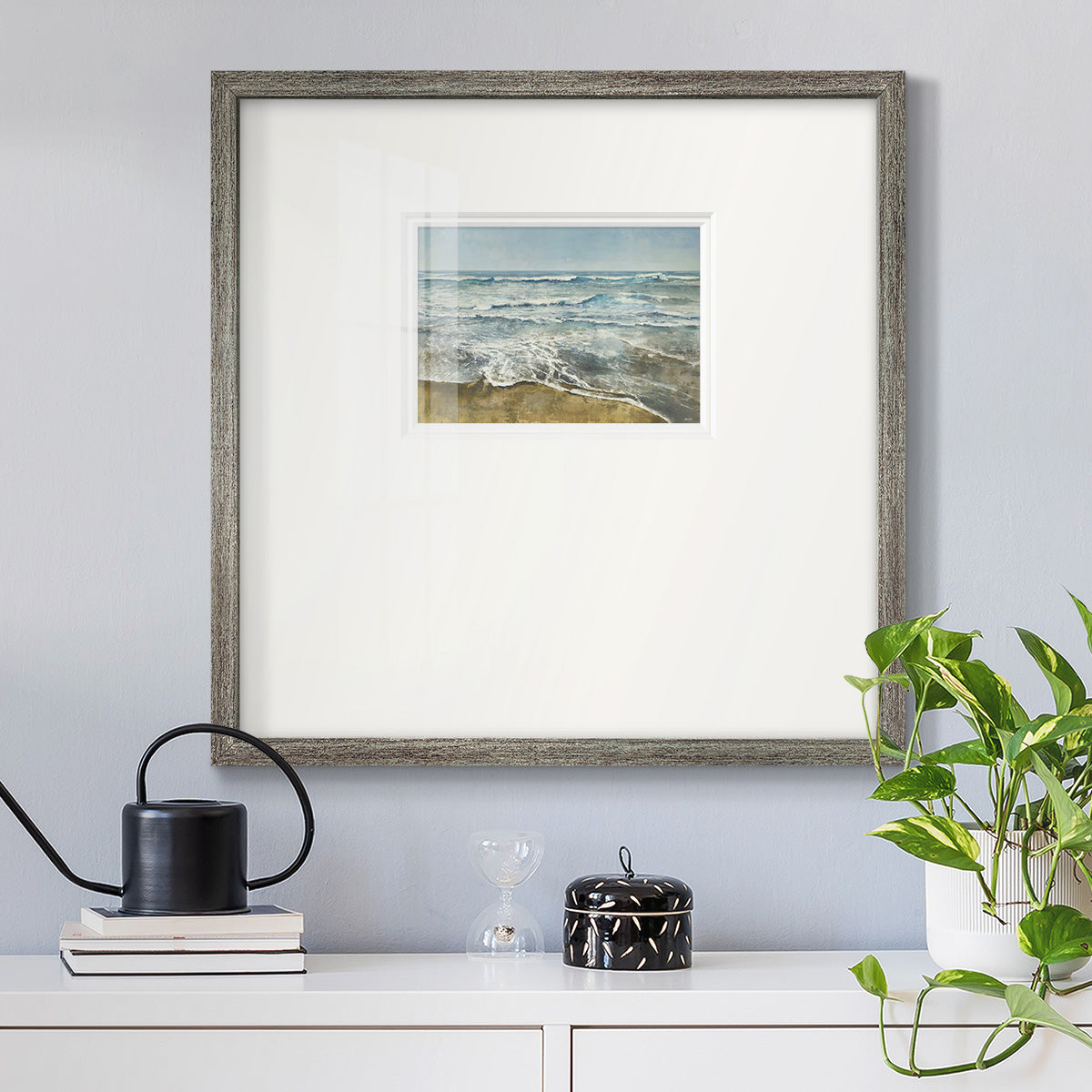 BEACHCOMBING Premium Framed Print Double Matboard