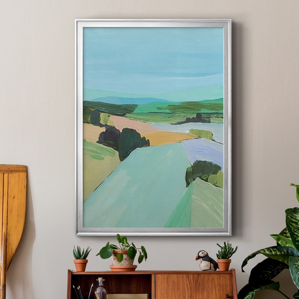 Bright Colored Countryside IV - Modern Framed Canvas Print