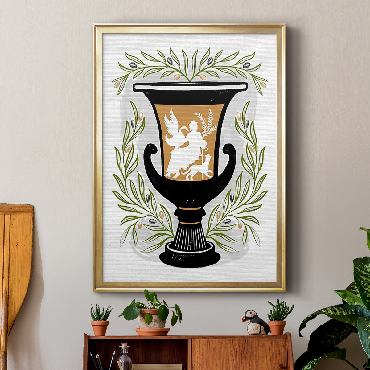 Greek Vases I - Modern Framed Canvas Print