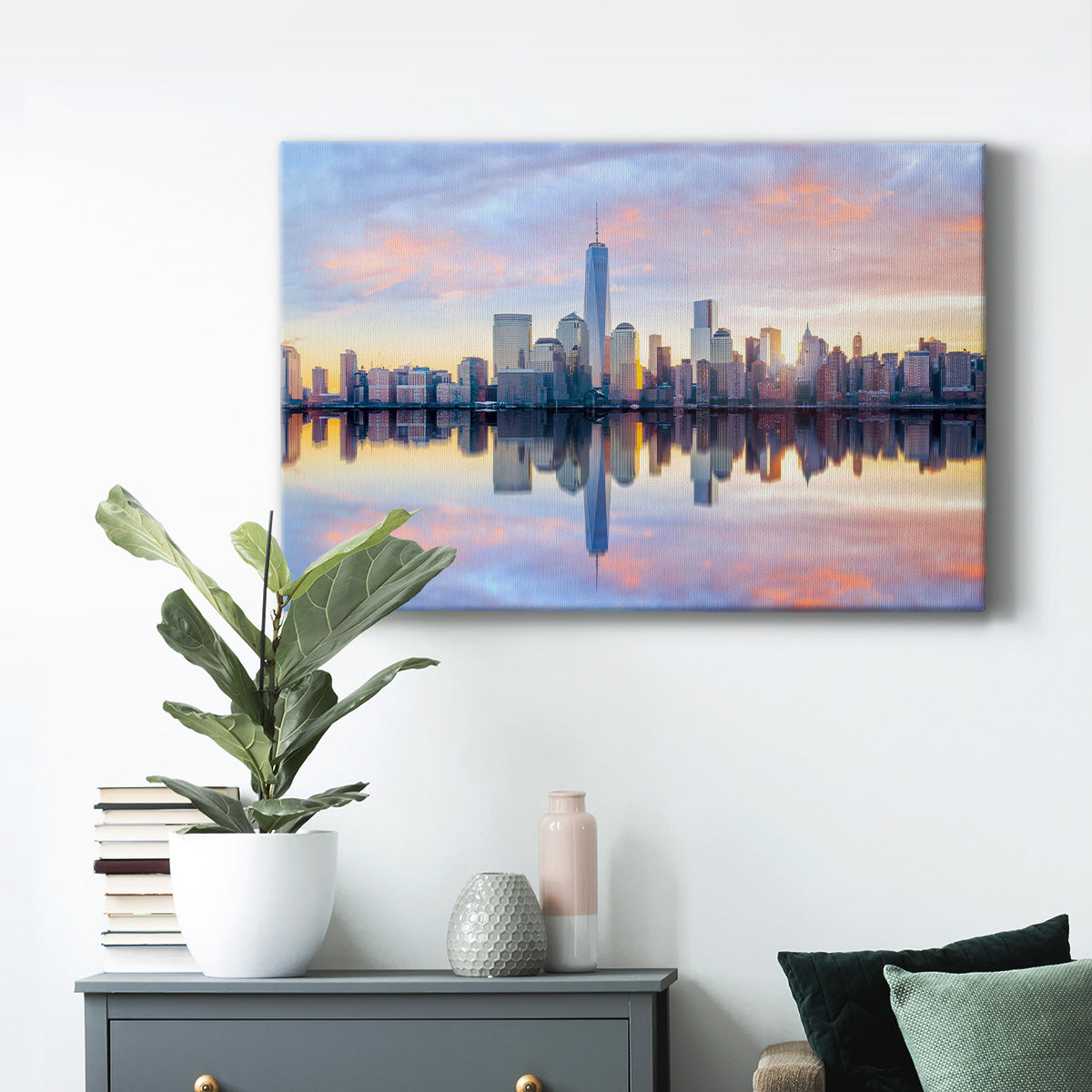 Manhattan Skyline Premium Gallery Wrapped Canvas - Ready to Hang