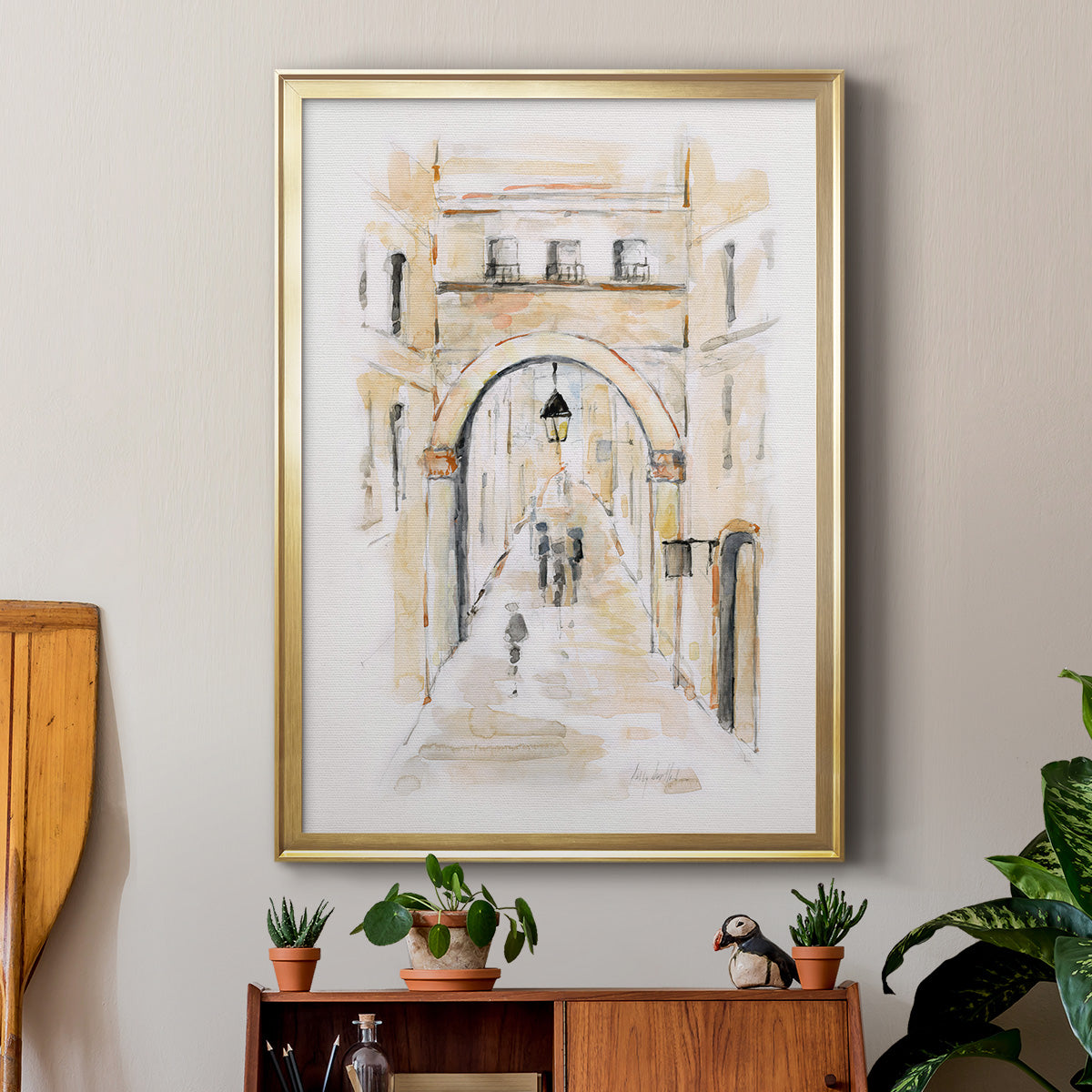 Venice Market Day I - Modern Framed Canvas Print