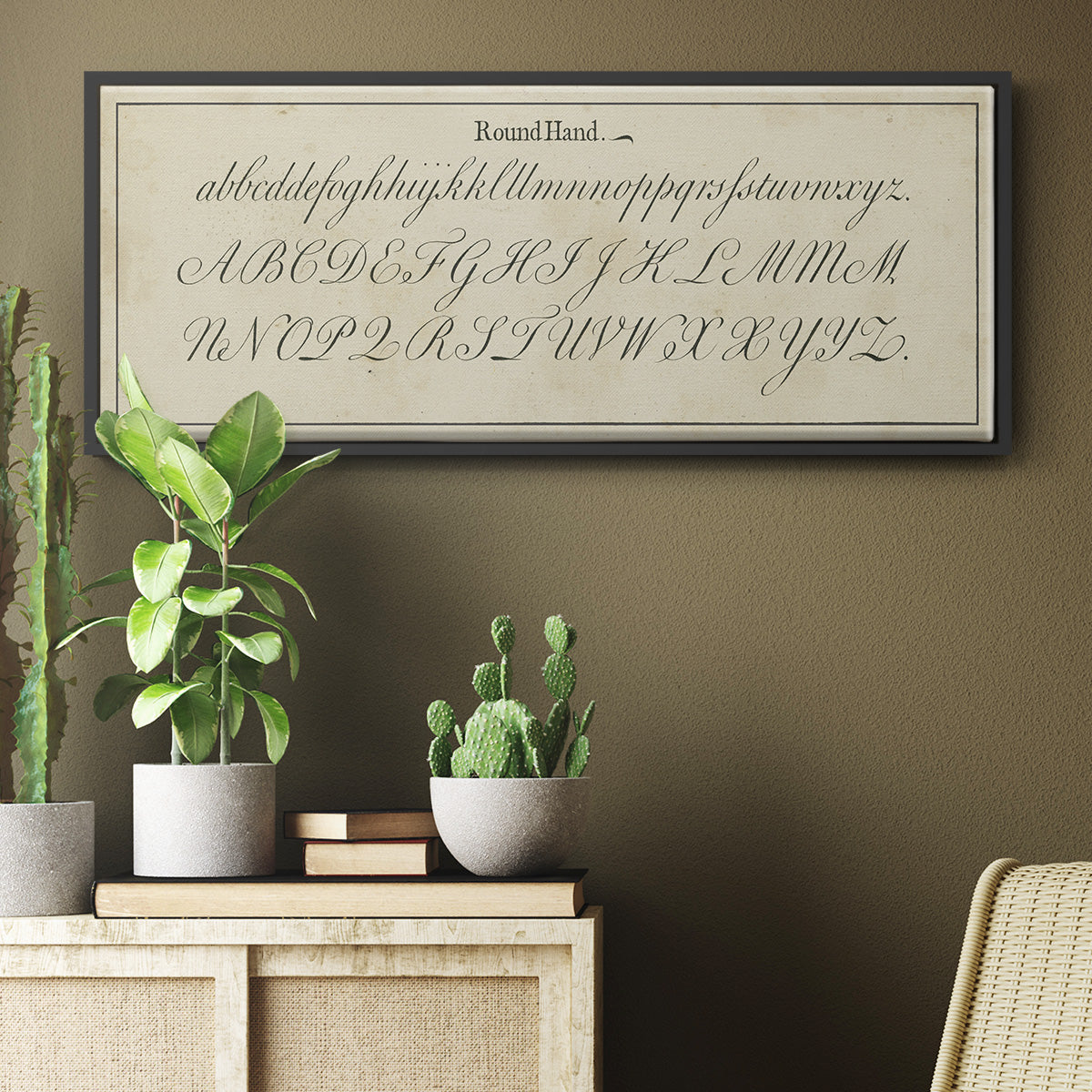 Manuscript Sampler IV - Floater Framed Canvas Print