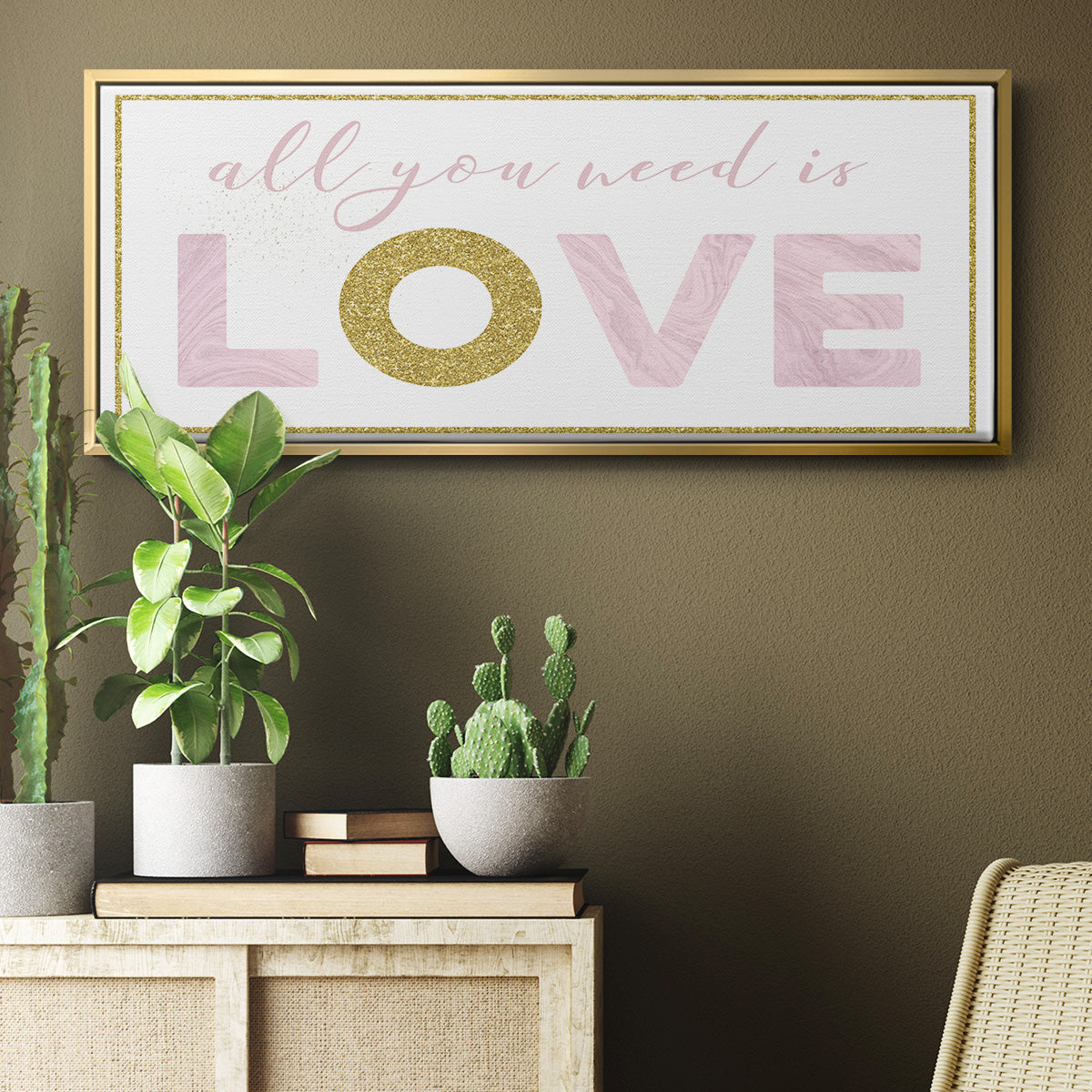 All You Need is Love - Floater Framed Canvas Print
