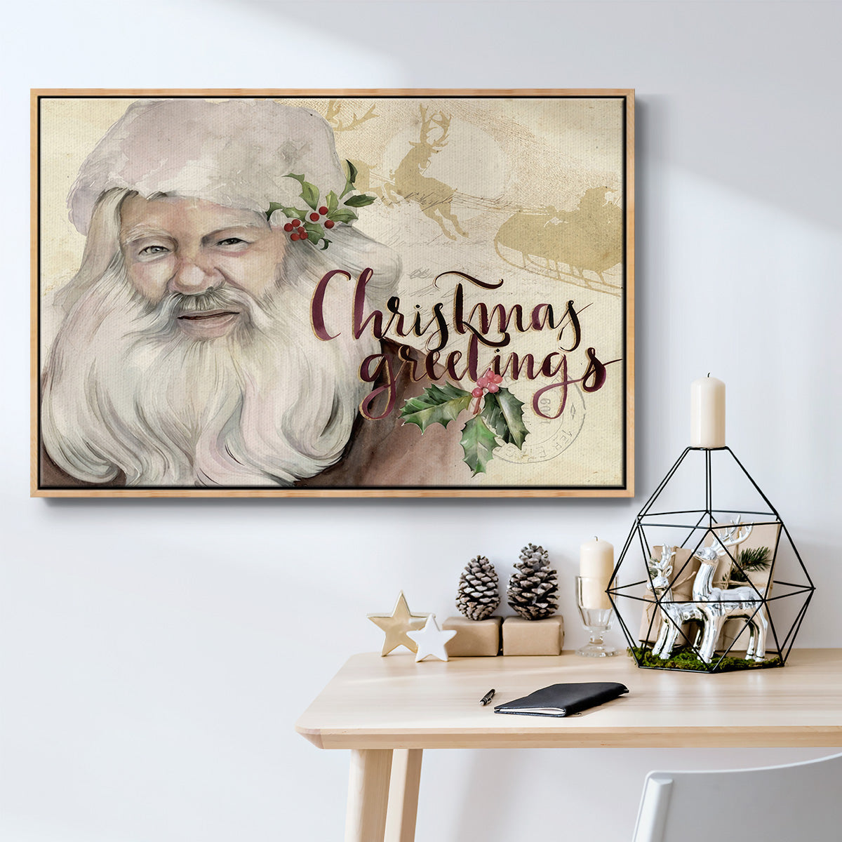 Christmas Greetings Collection A - Floater Framed Canvas Print