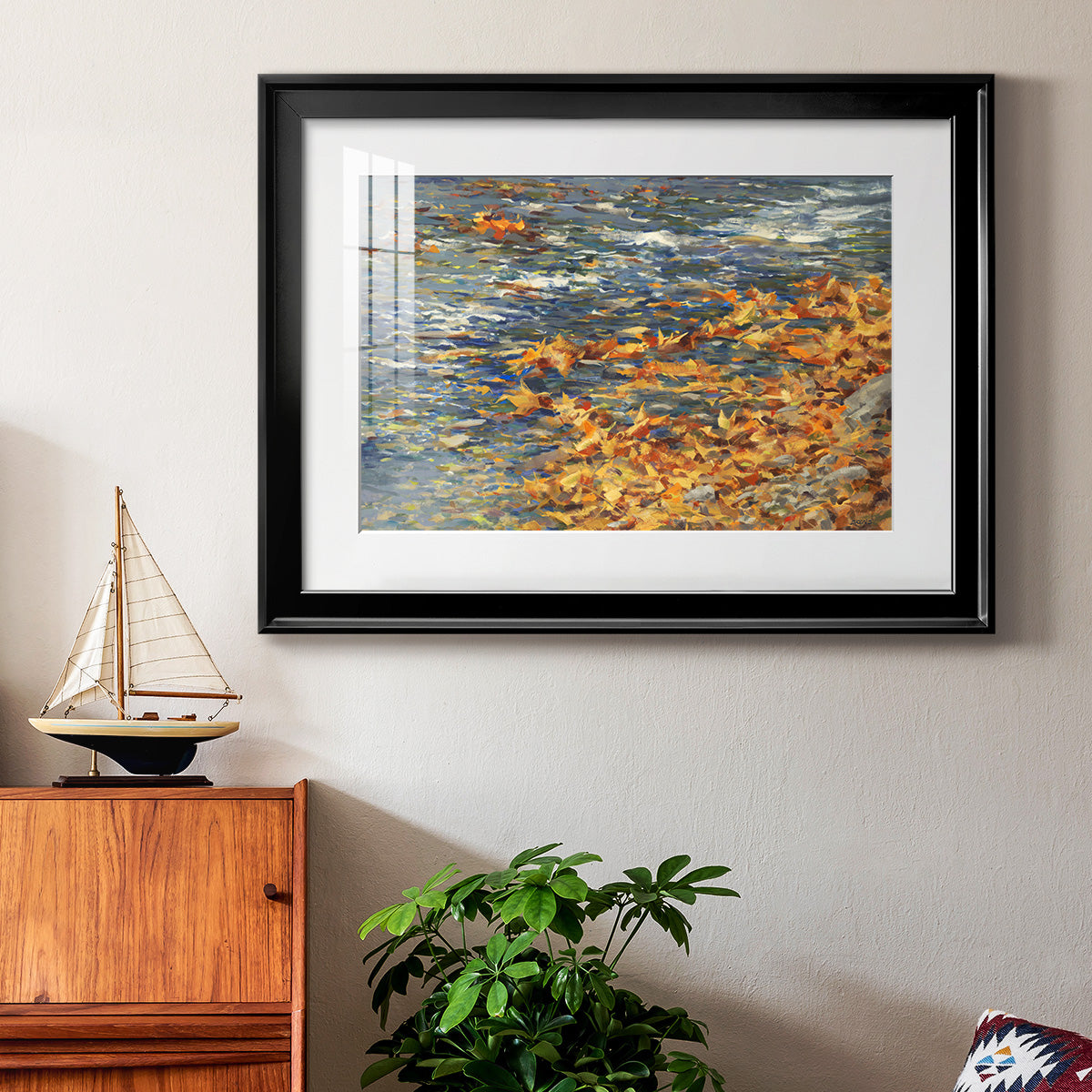 Autumn Creek - Modern Framed Art Print