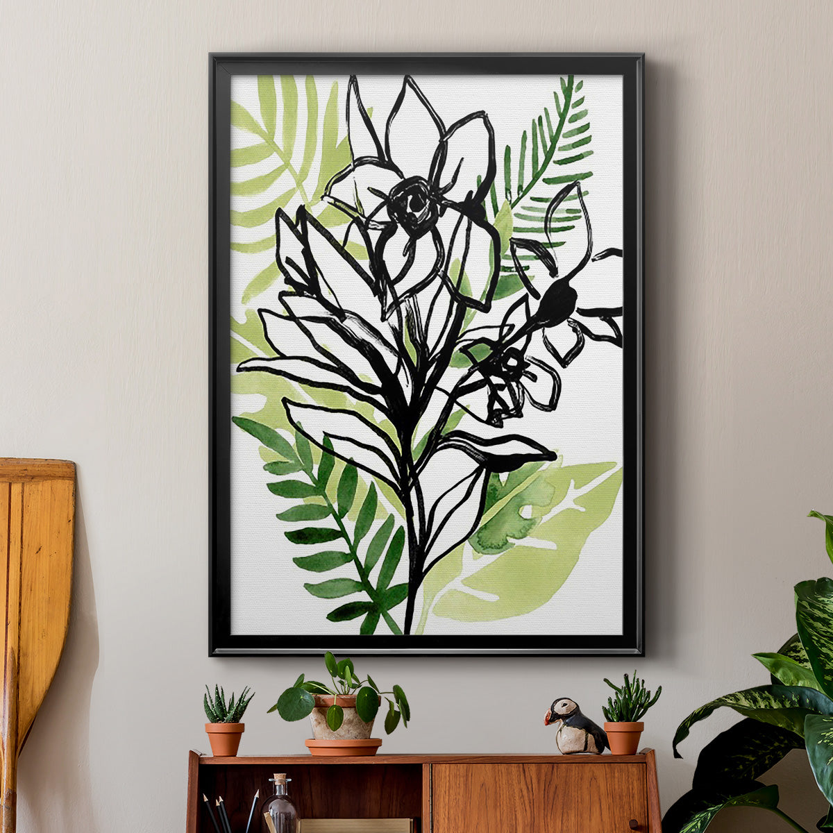 Tropical Sketchbook II - Modern Framed Canvas Print