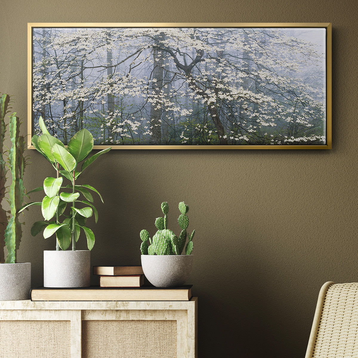 Dogwood Canopy - Floater Framed Canvas Print