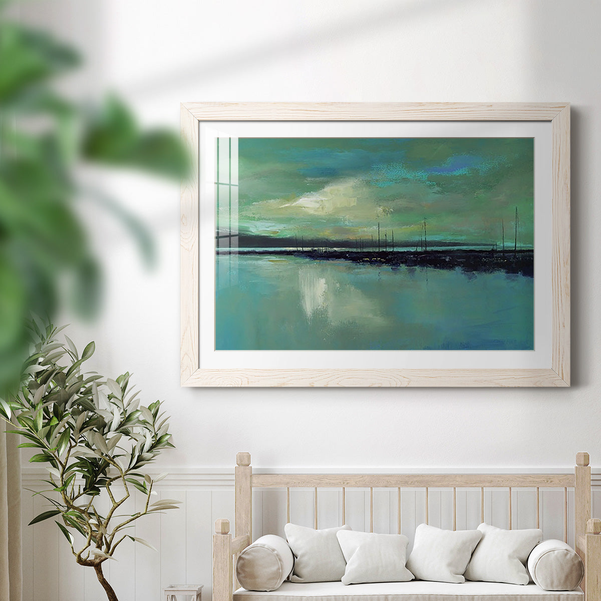 Harbor Light - Barnwood Framed Art Print