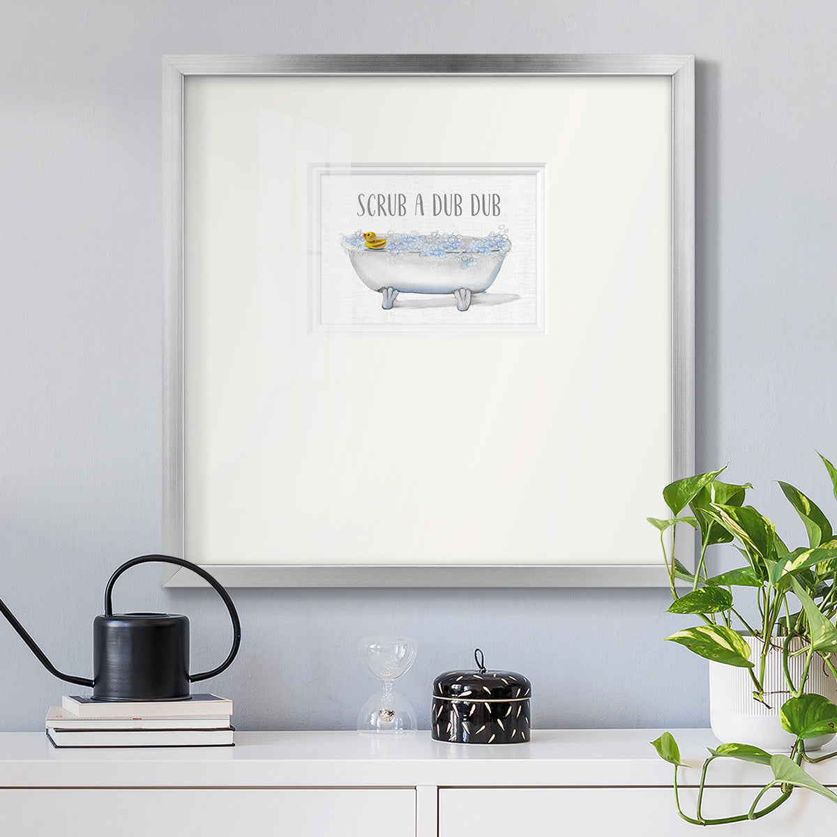 Scrub a Dub Premium Framed Print Double Matboard