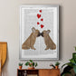 French Kiss and Hearts - Modern Framed Canvas Print