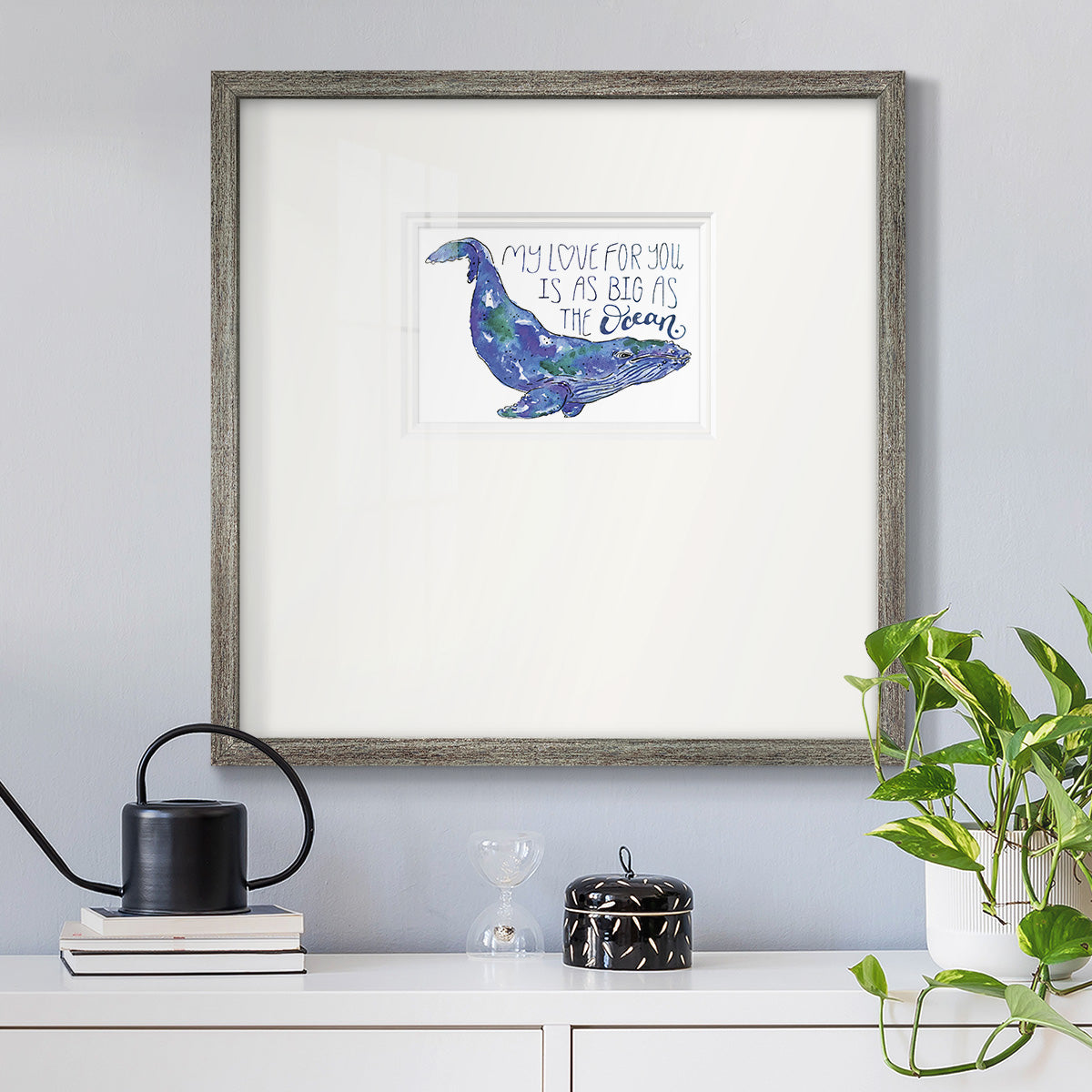 Whale Love II Premium Framed Print Double Matboard