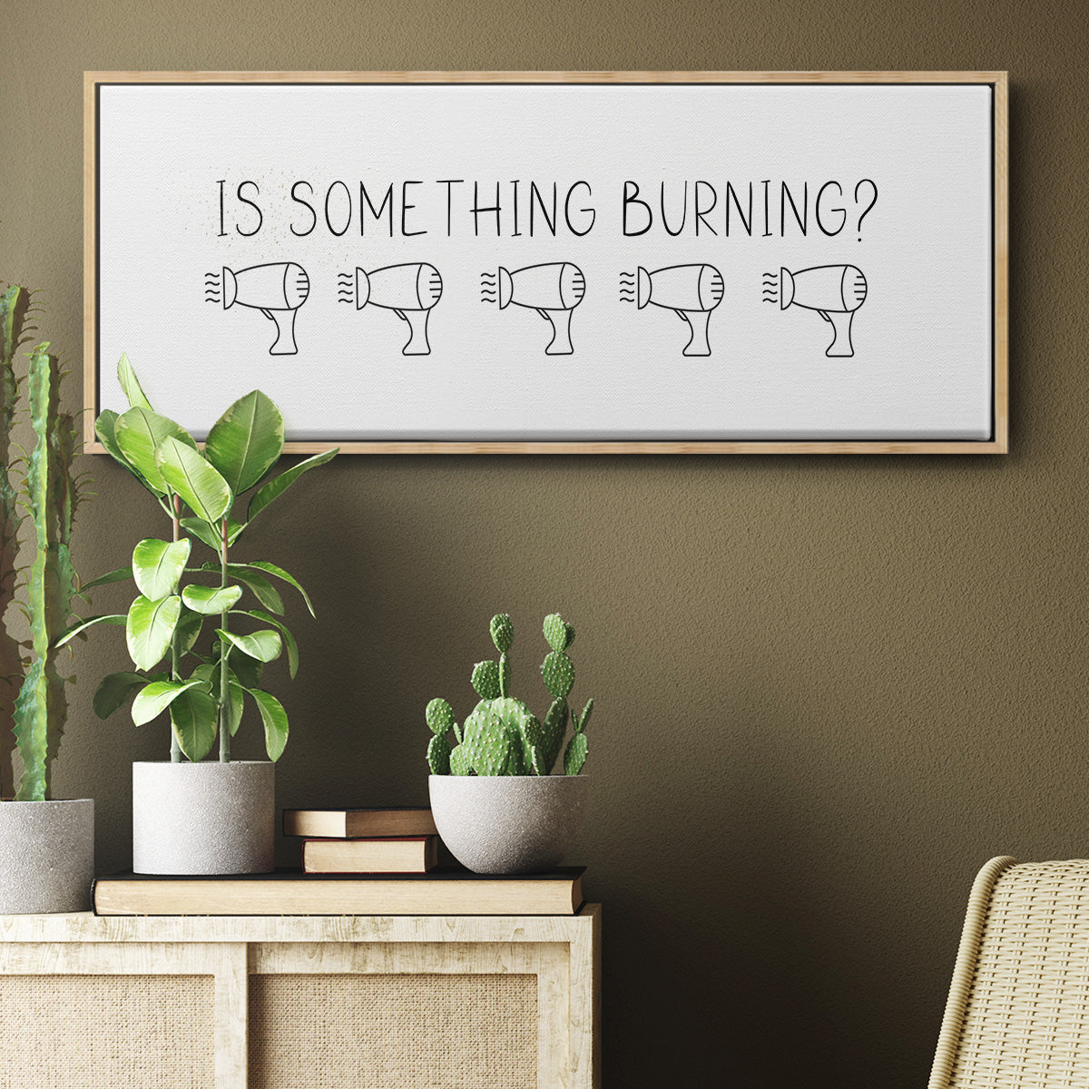 Is Something Burning? - Floater Framed Canvas Print